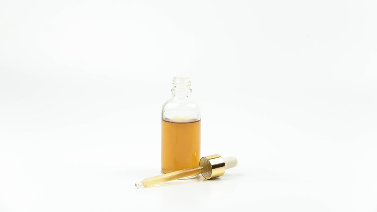 Vegetable glycerin for marijuana tincture in white background