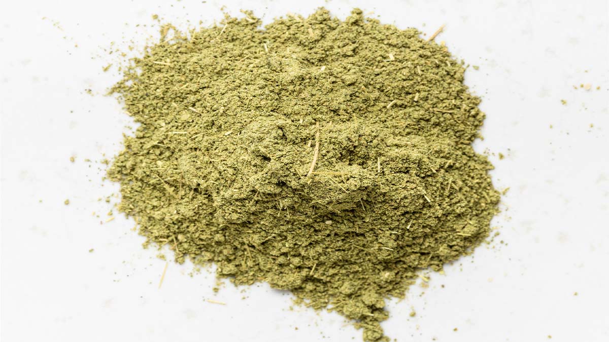 Weed powder in white background