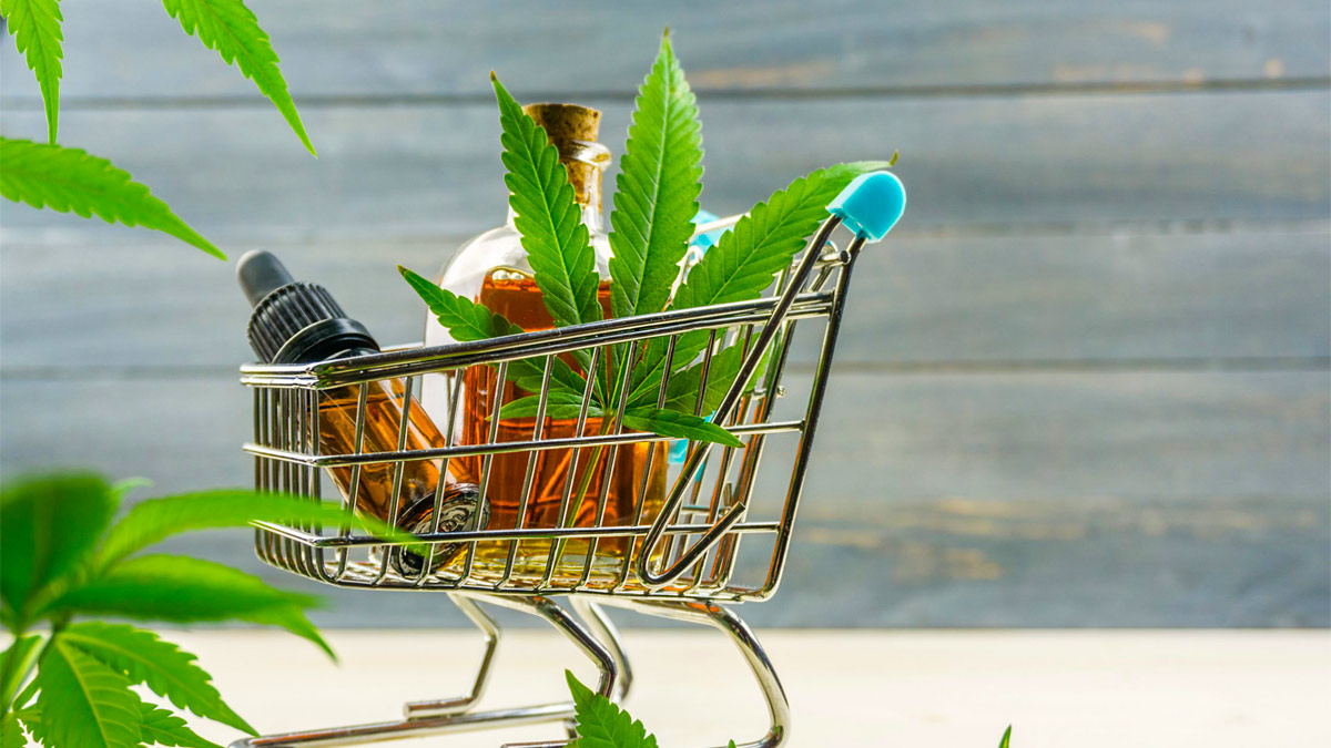 Shopping cart with CBD oil